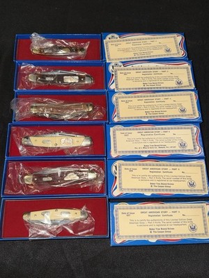 BOKER TREE BRAND GREAT AMERICAN STORY KNIVES LIMITED ED SET 6 NEW OLD STOCK