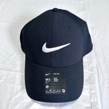 Men's Nike Dri Fit Club Structured Swoosh Golf Cap Size M/L Black FB5625-010 NEW