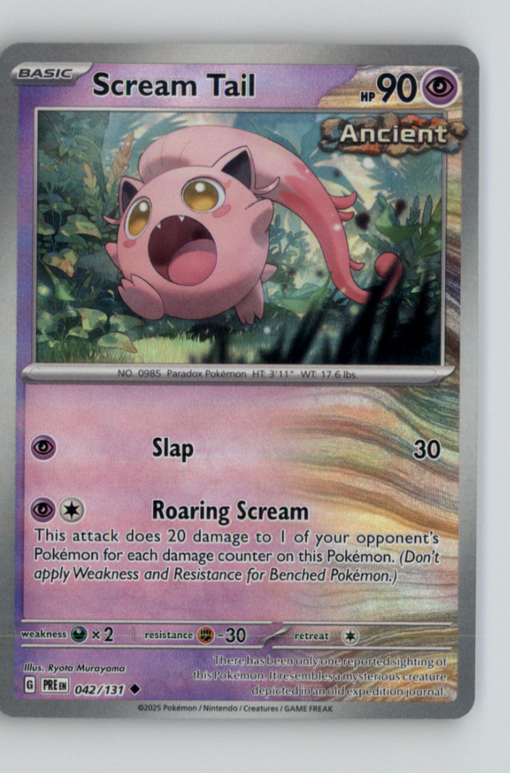 Pokemon TCG Prismatic Evolutions Scream Tail 42/131 Pokeball Reverse Holo