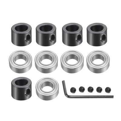 uxcell 5pcs Bearings Accessory Kit, Fit for 1/4'' Shank Router silver tone 