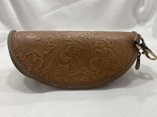 Genuine soft Embossed Leather case for eyeglasses or sunglass