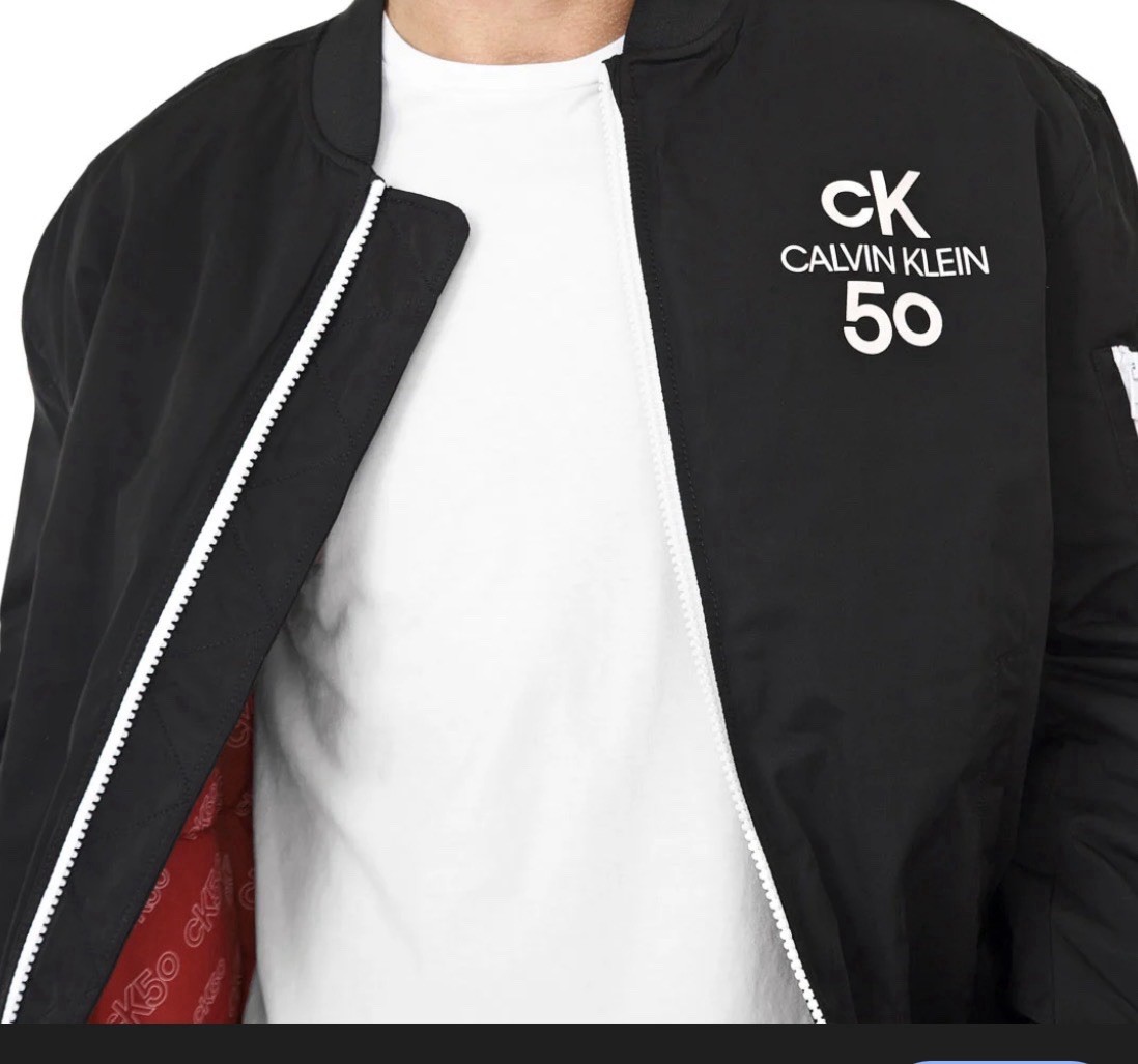 Calvin Klein Jeans Rare 50th Anniversary logo cropped bomber jacket Unisex image 8