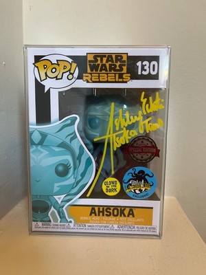 RARE POP Star Wars Ahsoka LACC Glow GID Signed Ashley Eckstein