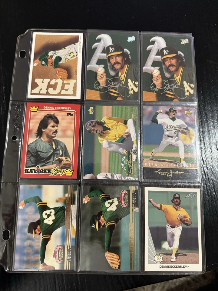 Lote de 89 cartas de Dennis Eckersley A’s Red Sox Cubs Topps Fleer Donruss cubierta superior patio Foto 3 de 4