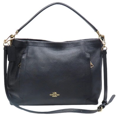COACH Scout Hobo 2Way Shoulder Bag 34312 Pebbled Leather Navy Ladies