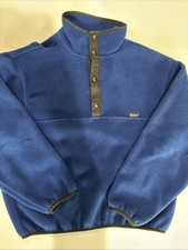 Vintage Woolrich Polartec Fleece Pullover Jacket Men’s SZ Med Made In USA Blue