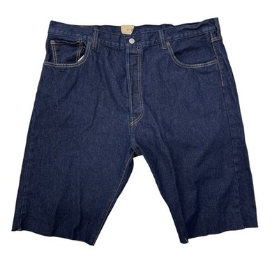 Levis 501 Original Fit Mens Dark Wash Denim Cut Off Shorts 38 Button Fly NWT