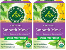Tea, Organic Smooth Move Peppermint, Relieves Occasional Constipation, Senna, 16
