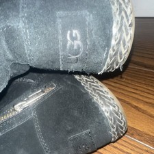 UGG Black Suede Knee High Boots Zipper Lined Tie Rubber Sole Size 7