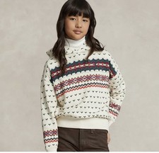 Polo Ralph Lauren Girls Sweatshirt Hoodie Fair Isle Fleece 6X