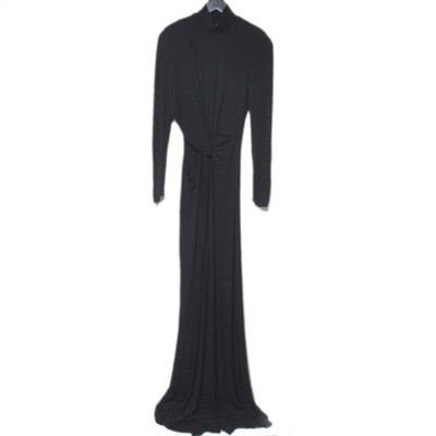 ELIE SAAB long sleeve draped long dress, size 38, black Women USED