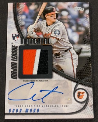 2025 Topps COBY MAYO ROOKIE AUTO BLACK /10 Patch Material Autograph RPA Orioles