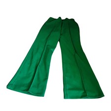 Vintage Pykettes Green Wide Leg Pull On Trousers High Waist 70s Retro Pants 6