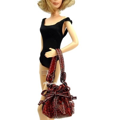 Barbie Model Muse Faux Snake Skin Pattern Handtasche On Location Monte Carlo Neu