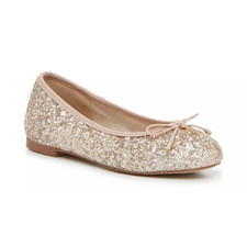 Sam Edelman Girl  s Size 3 Felicia Ballet Flat Slip-On Round Toe Bow Glitter