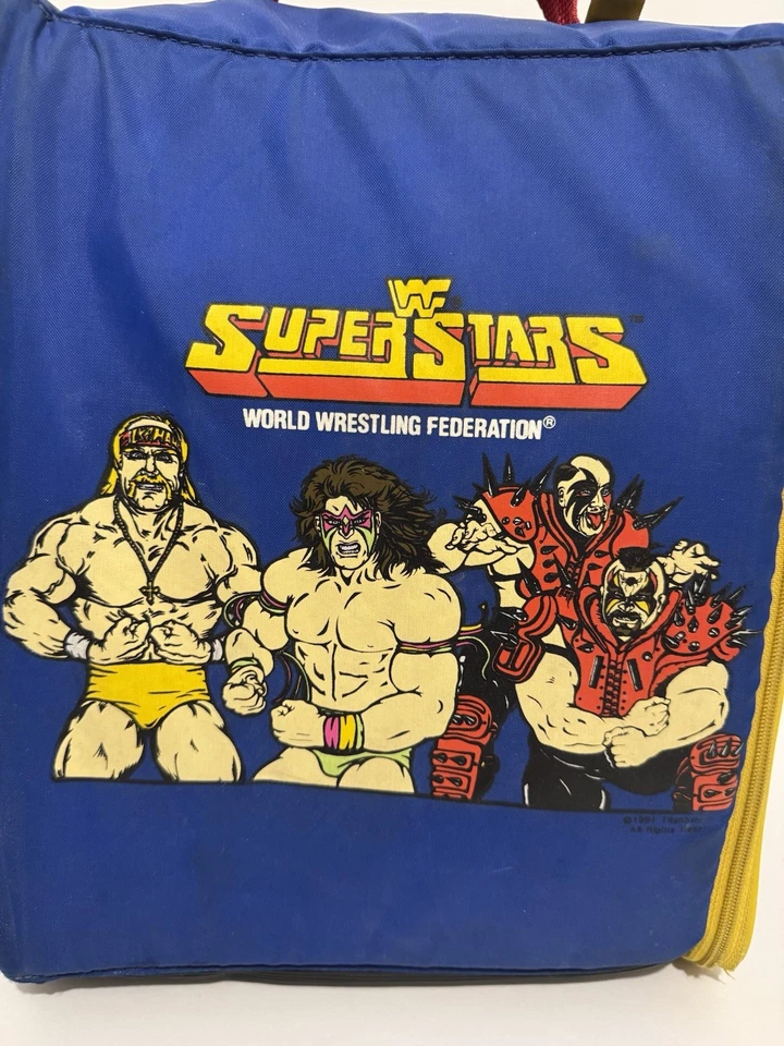 Estuche de juguetes Wiz WWE WWF Superstars 1991, bolsa de libros, figuras Hasbro LJN Hulk Hogan Foto 3 de 4
