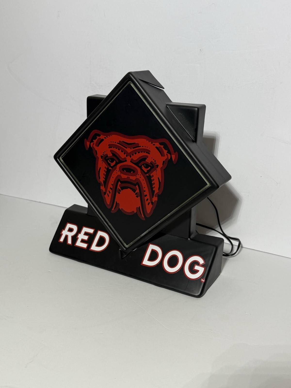 VINTAGE RED DOG ORIGINAL LIGHTED ACRYLIC BEER SIGN RARE MILLER BREWING Original