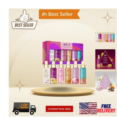 Floral & Sweet Women s Perfume Mist Set   6 Travel-Size Scents for Every Mood