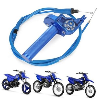 Motorcycle Twist Throttle 7/8'' 22mm with Throttle Cable CNC Assembly blue