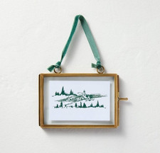 Hearth  Hand Magnolia Brass Glass Landscape Frame ornament 2025 NWT