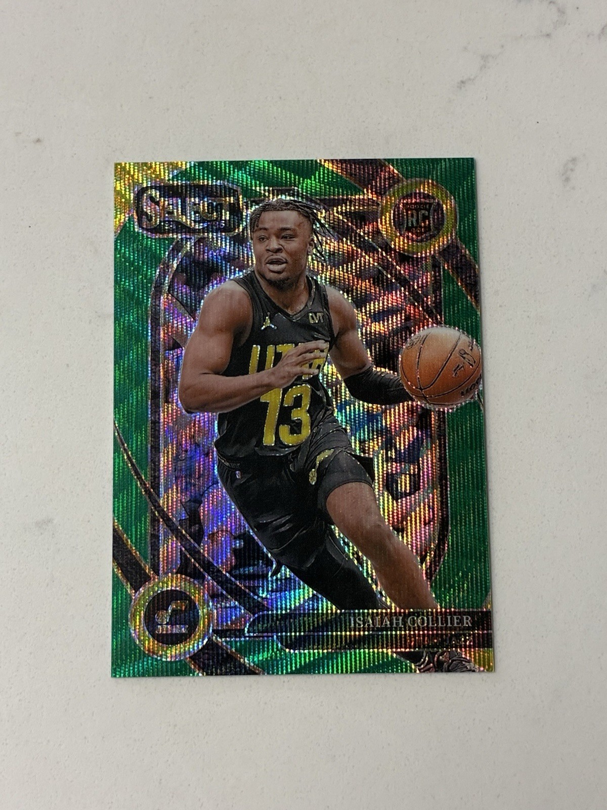 2024-25 Panini Select Courtside Isaiah Collier #279 Green Wave Prizm /50 (RC)