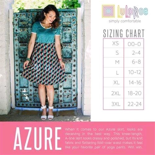 LuLaRoe Azure Skirt NWT Size XS Xtra Small NEW Flowers On Black - Picture 4 of 4
