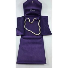 Vintage JCPenney Cultured Pearl Necklace 14k Yellow Gold Filigree Clasp 18 Inch