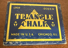 Vintage Triangle Chalk billiard box of 10 pieces of blue pool chalk