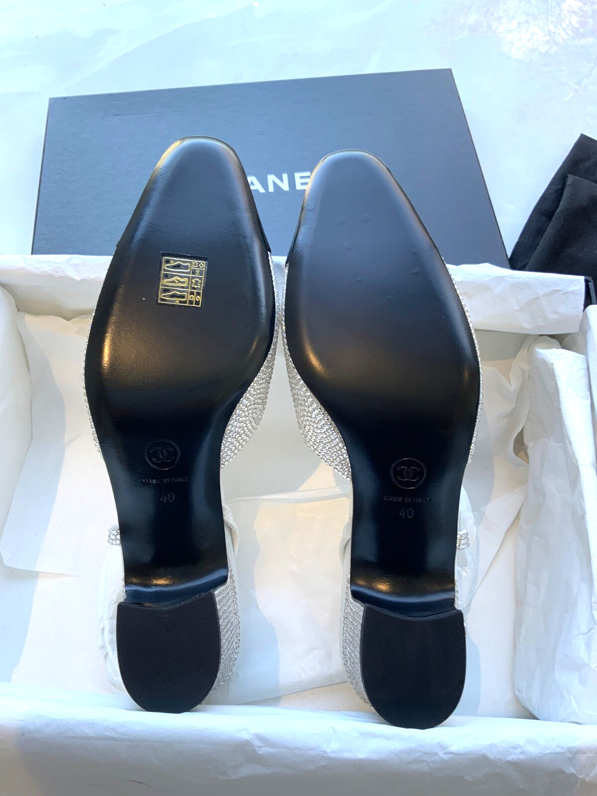 Authentic Chanel Crystal Slingback Shoes NEW Size 40 UK 7 image 5
