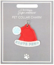 Santa Paws Dog Collar Charm CHRISTMAS DOG TAG