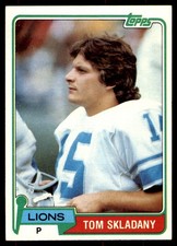 1981 Topps #324 Tom Skladany Detroit Lions Card