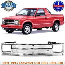 New Front Grille Chrome Plastic For 1991-1993 Chevrolet S10 1991-1994 S10 Blazer