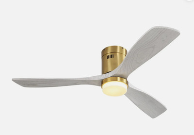 Sofucor 52'' Aura Wood with Light -Low Profile for Low Ceiling (Gold)