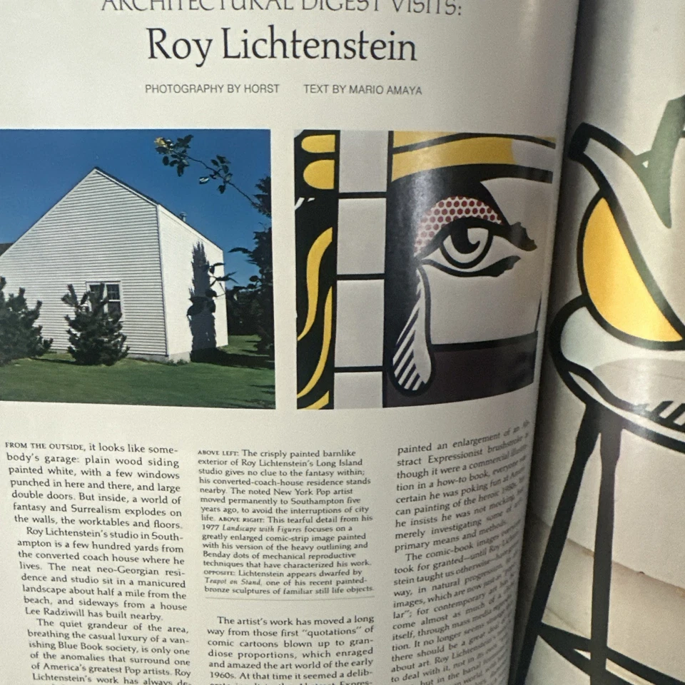 VTG Architectural Digest July August 1978 Pop Artist Roy Lichtenstein VG - Image 3 of 4