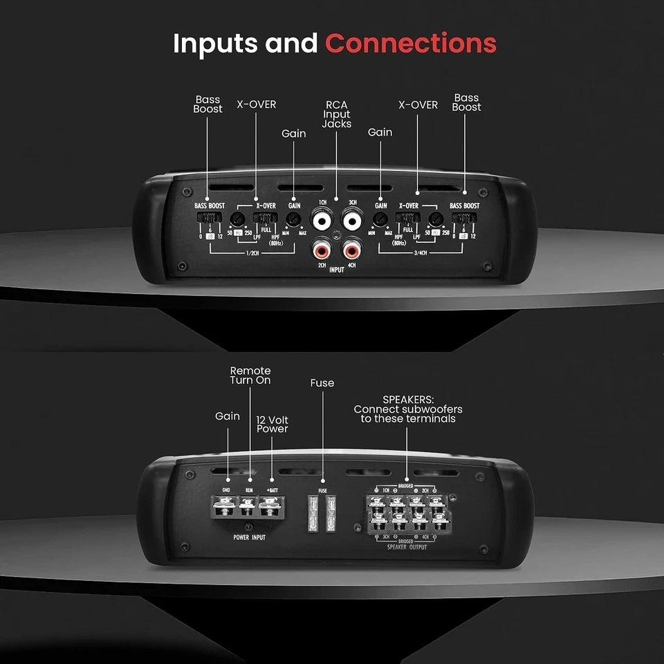 Pyle 4 Channel 2000W RMS 4Ohm Max Mosfet Invincible Series Amplifier - Image 3 of 4