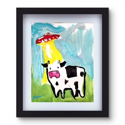 Aleph Original Art 14x11  Colorful Modern Art Acrylic Painting Gallery Paper