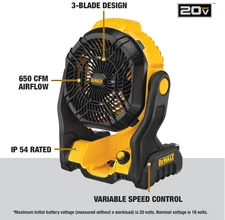 DEWALT 20V MAX Jobsite Fan (Tool Only) DCE512 OPEN BOX NEW