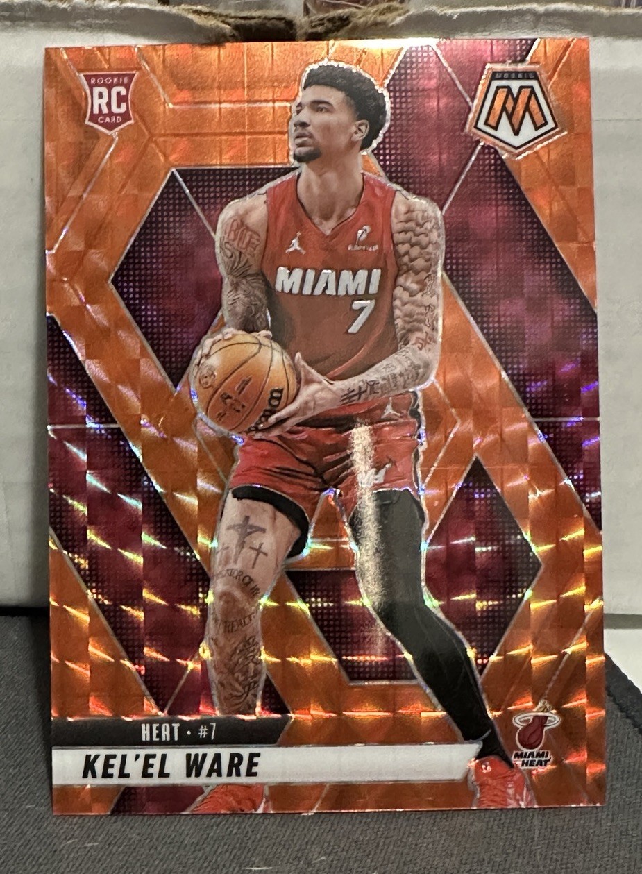 2024-25 Panini Mosaic #232 Kel’El Ware Miami Heat RC Orange Prizm /249 Rookie
