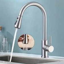 Chrome Kitchen Sink Mixer Tap Pull Out 2-Mode Spray Laundry Sink Faucet