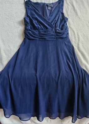 Connected Apparel Dress Sleeveless Blue Size 10