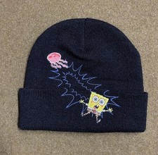VTG Nickelodeon 2003 Spongebob Squarepants Boys Beanie Winter Hat Viacom Y2K