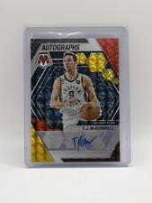 2022-23 PANINI MOSAIC TJ MCCONNELL AUTO RED YELLOW CHOICE AUTOGRAPHS - PACERS