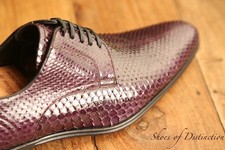 Dolce & Gabbana D&G Purple Python Leather Derby Shoes UK 7.5 US 8.5 EU 41.5