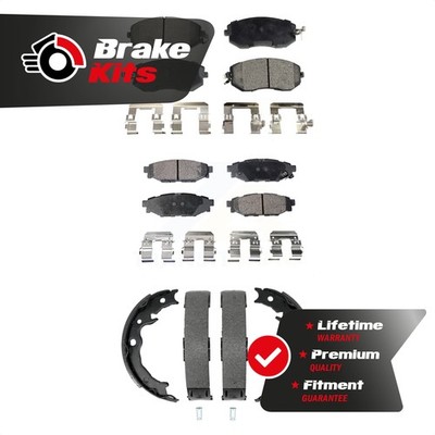 Front Rear Ceramic Brake Pads And Parking Shoe Kit For 2014-2018 Subaru Forester