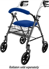 Top Glides Universal Soft Rollator Walker Seat and Backrest Blue ONLY Covers NEW