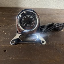 Harley Mini Tach Rpm Chrome Tachometer Gauge Bracket Mount Softail Dyna Nice