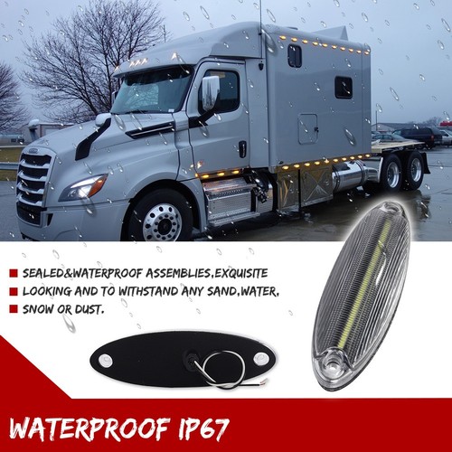 For Freightliner Cascadia OE-Fit Clear White LED Roof Clearance Marker Light 5PC - Picture 6 of 11