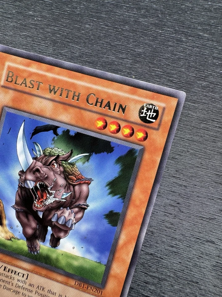 YuGiOh! Mad Sword Beast / Beast With Chain DB1 - Error Misprint Wrong Name LP - Image 4 of 4