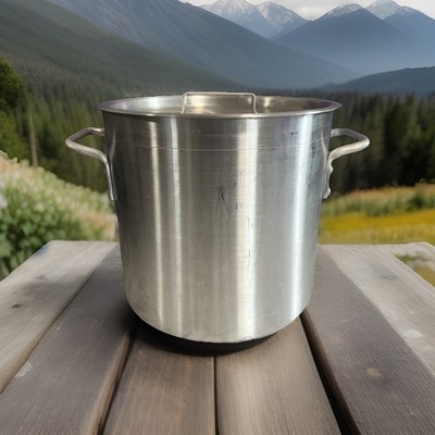 Winco ALST-12 #17 (Lid ALPC-12) Aluminum Stock Pot With Lid 12 To 13 Quarts