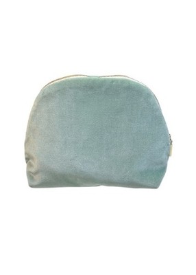 Pepper Home Green Blue Sky Velvet Zip Cosmetic Makeup Pouch Bag 11.5'' x 7.5''